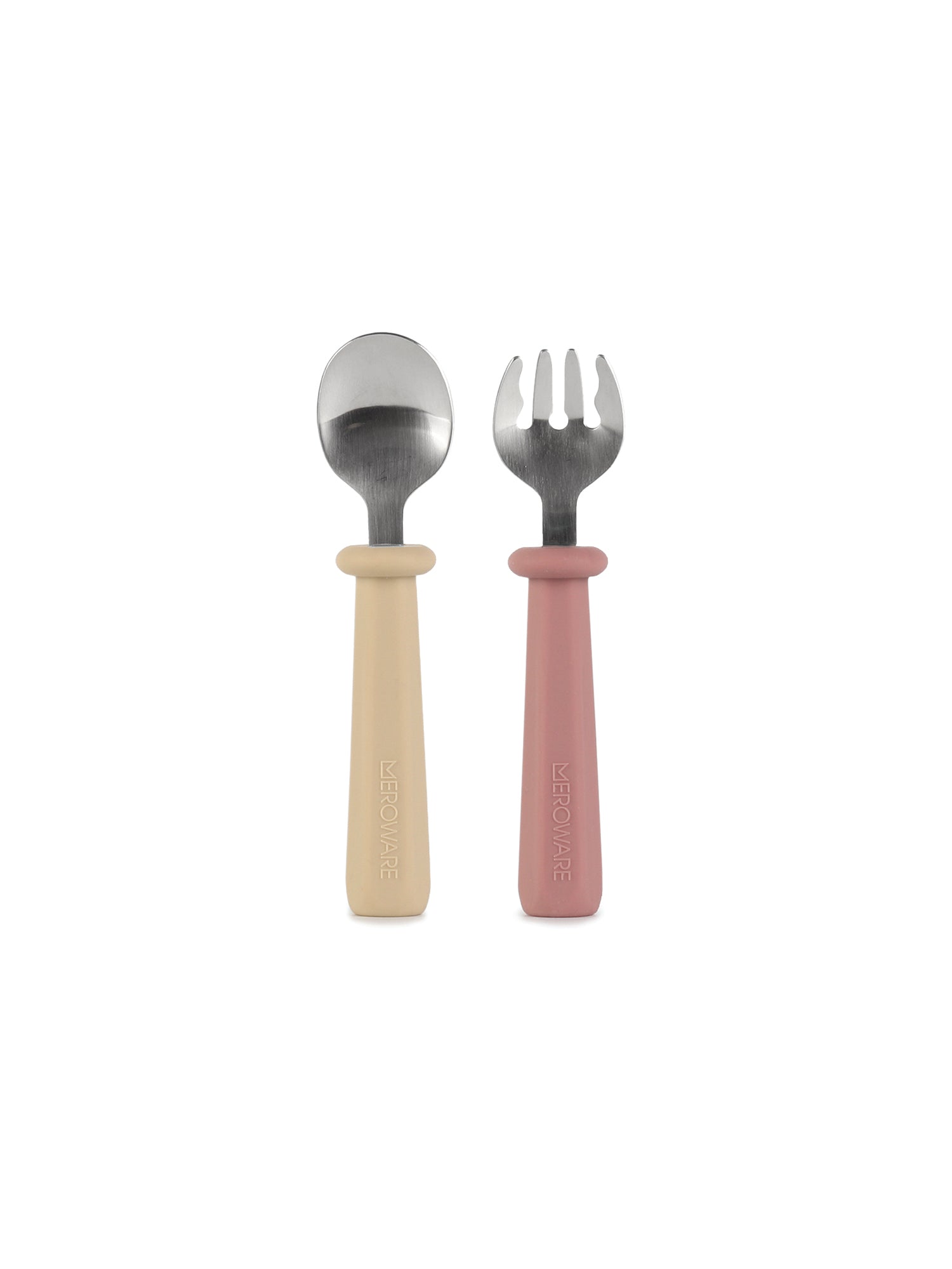 Nana Spoon And Fork Set- Milk Tea + Dusty Rose