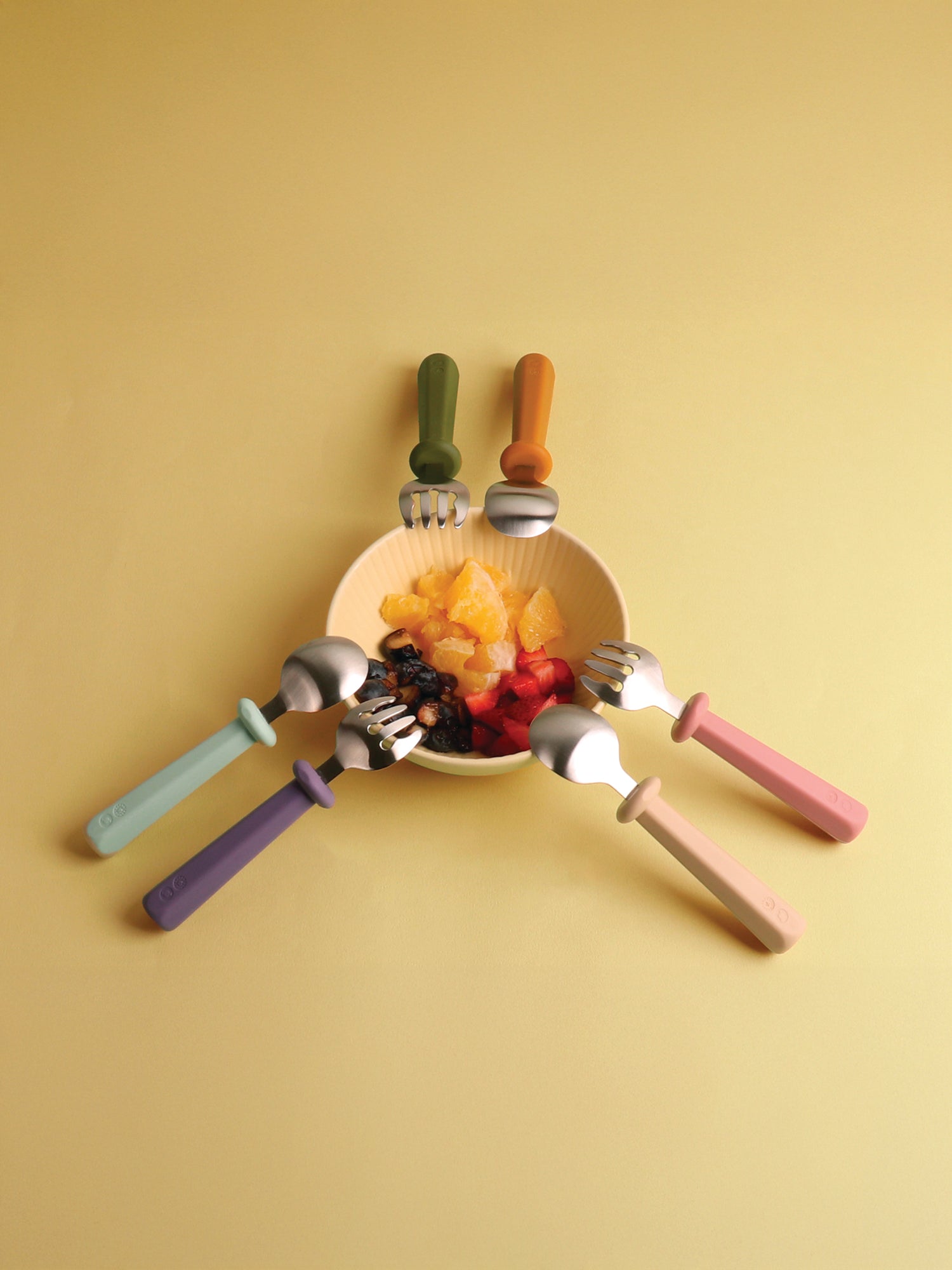 Nana Spoon And Fork Set- Milk Tea + Dusty Rose