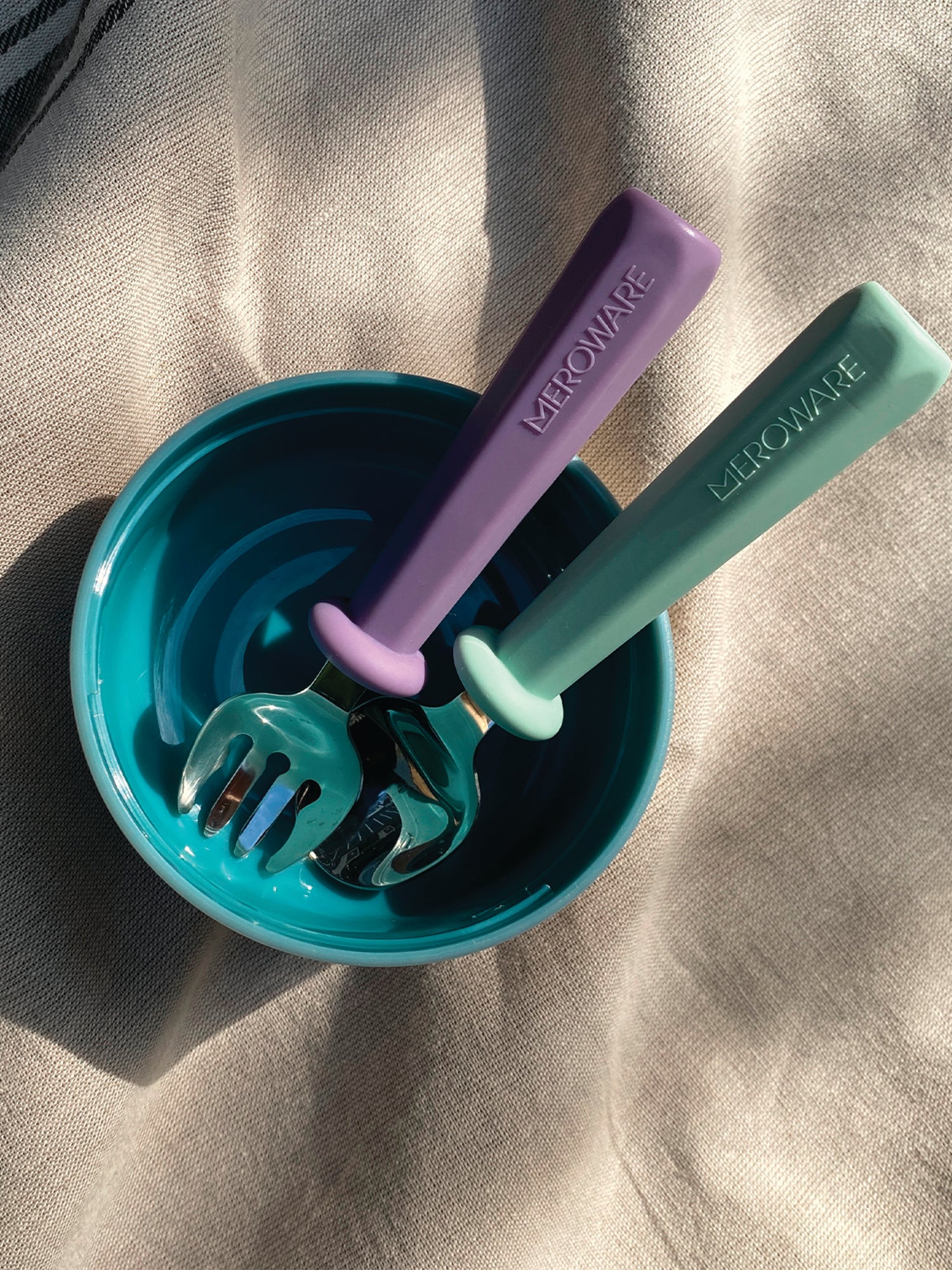 Nana Spoon And Fork Set- Mojito + Purple