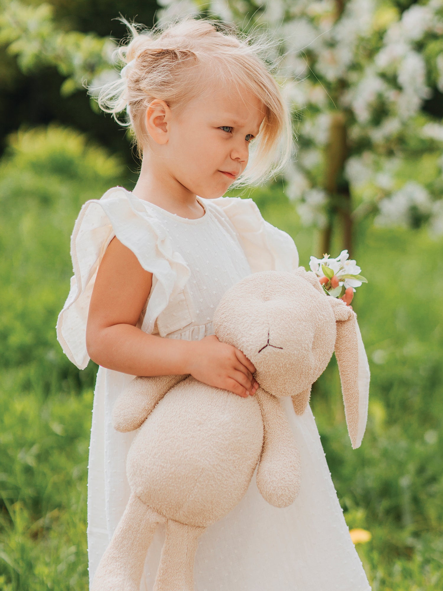 Muslin Plumetis Dress With Ruffles