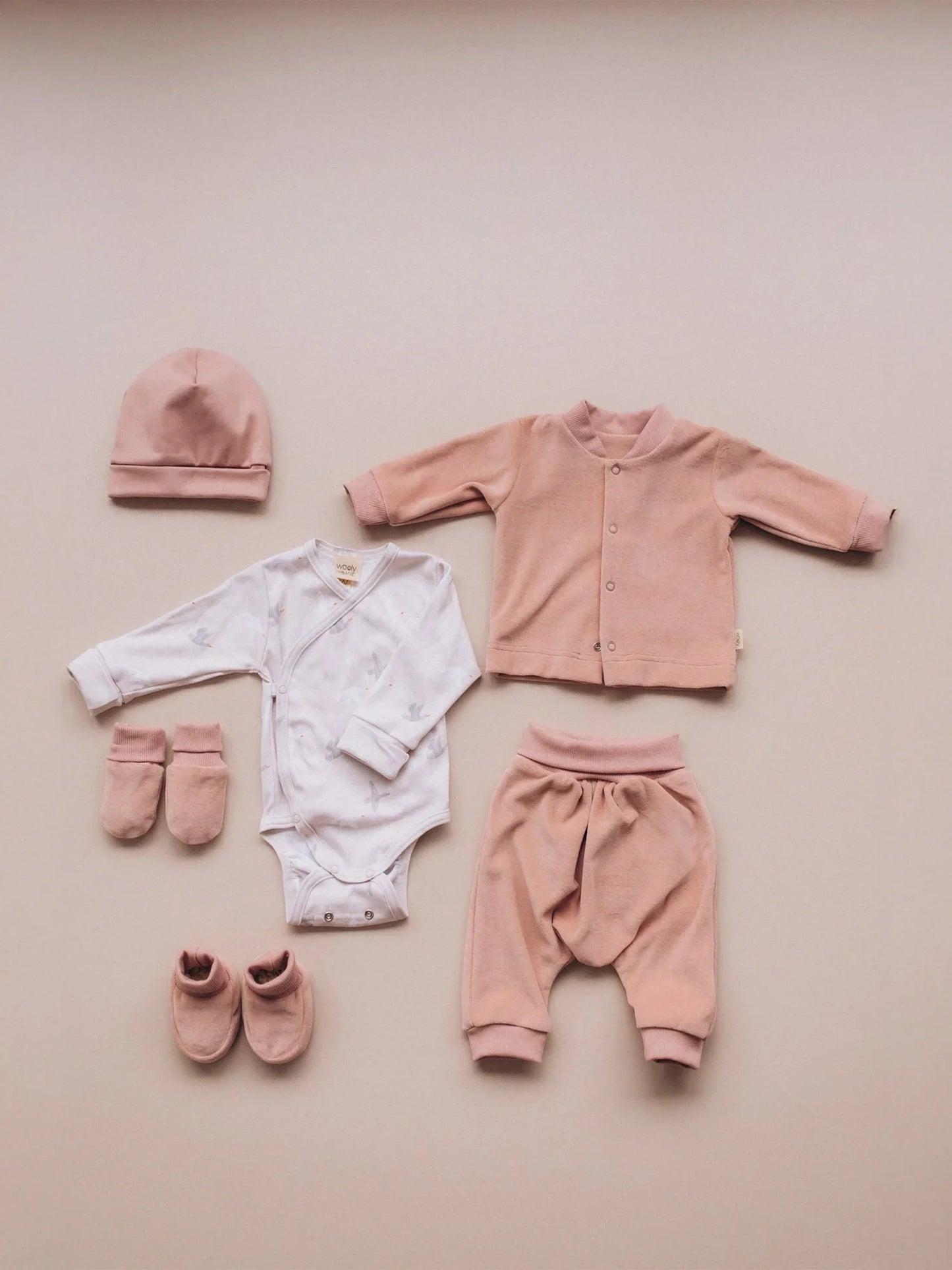 Dusty Pink Velour Jacket (GOTS)