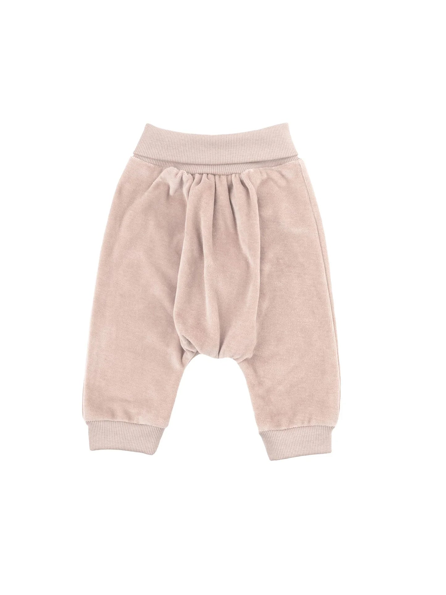 Dusty Pink Velour Baby Trousers (GOTS)