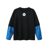 Vauva FW23 - Boys Simple Color Block Sweatshirt (Black) 150 cm