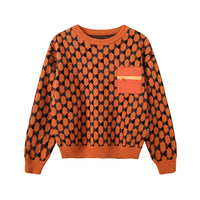 Vauva FW23 - Boys Cotton Long Sleeve Pocket Crewneck Sweatshirt (Orange) 150 cm