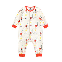 Vauva FW23 - Baby Nordic Print Cotton Long Sleeve Romper (Red) 18 months