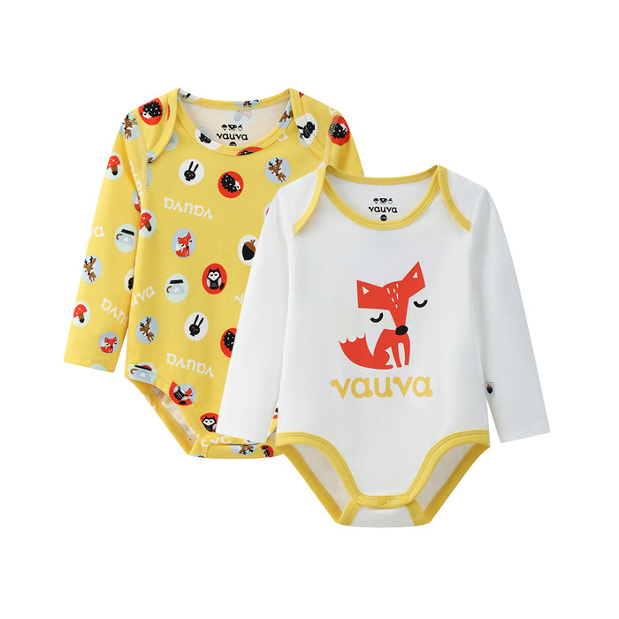 Vauva BBNS - Baby Organic Cotton Fox Print Bodysuits (2-Pack) 18 months