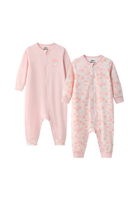 Vauva BBNS - Organic Cotton Pink Floral Pattern Bodysuits (2-pack) 18 months