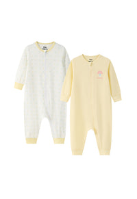 Vauva BBNS - Organic Cotton Light Yellow/White Bodysuits (2-pack) 18 months