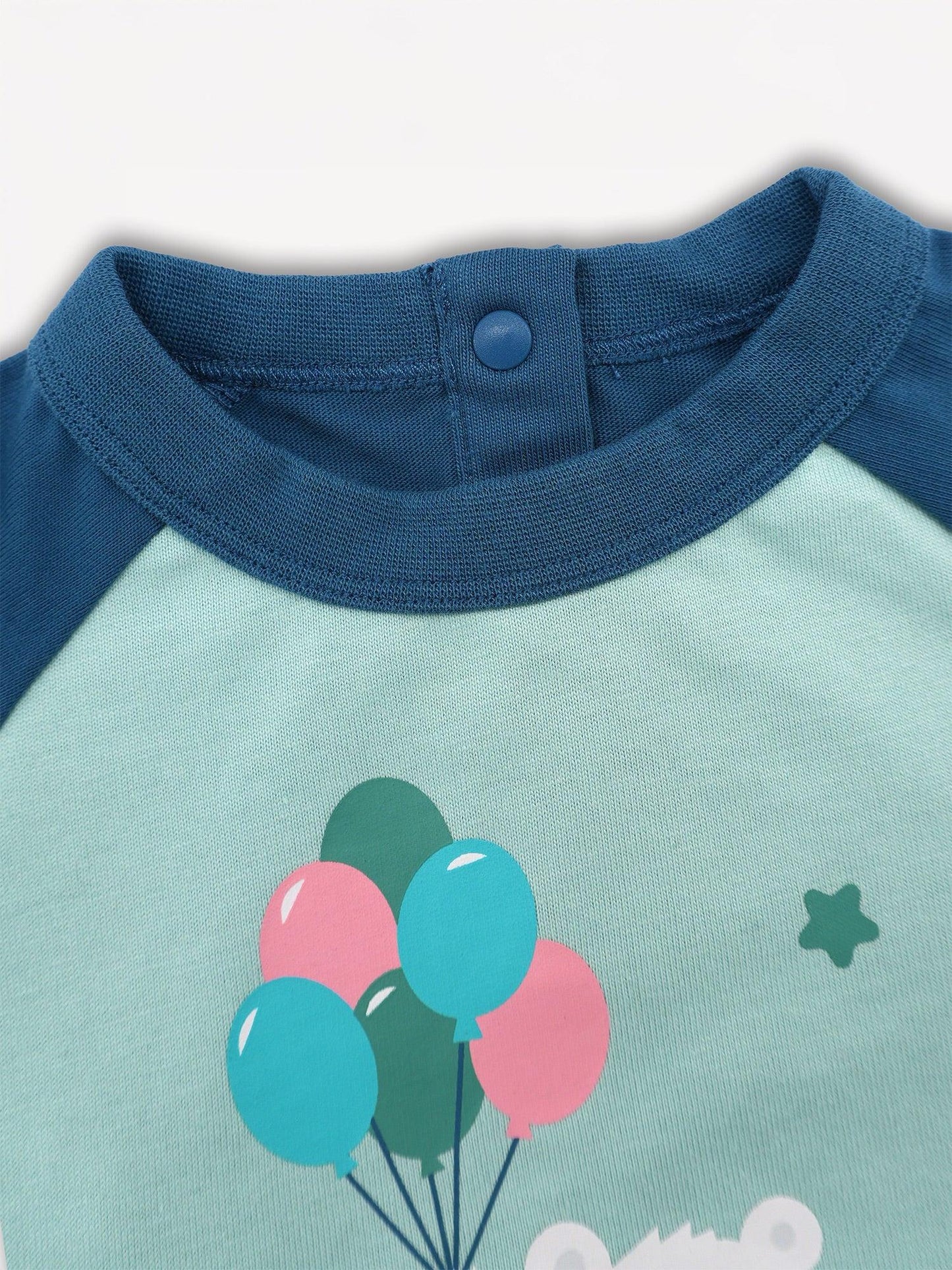Bear-Print Raglan Sleeve Tee