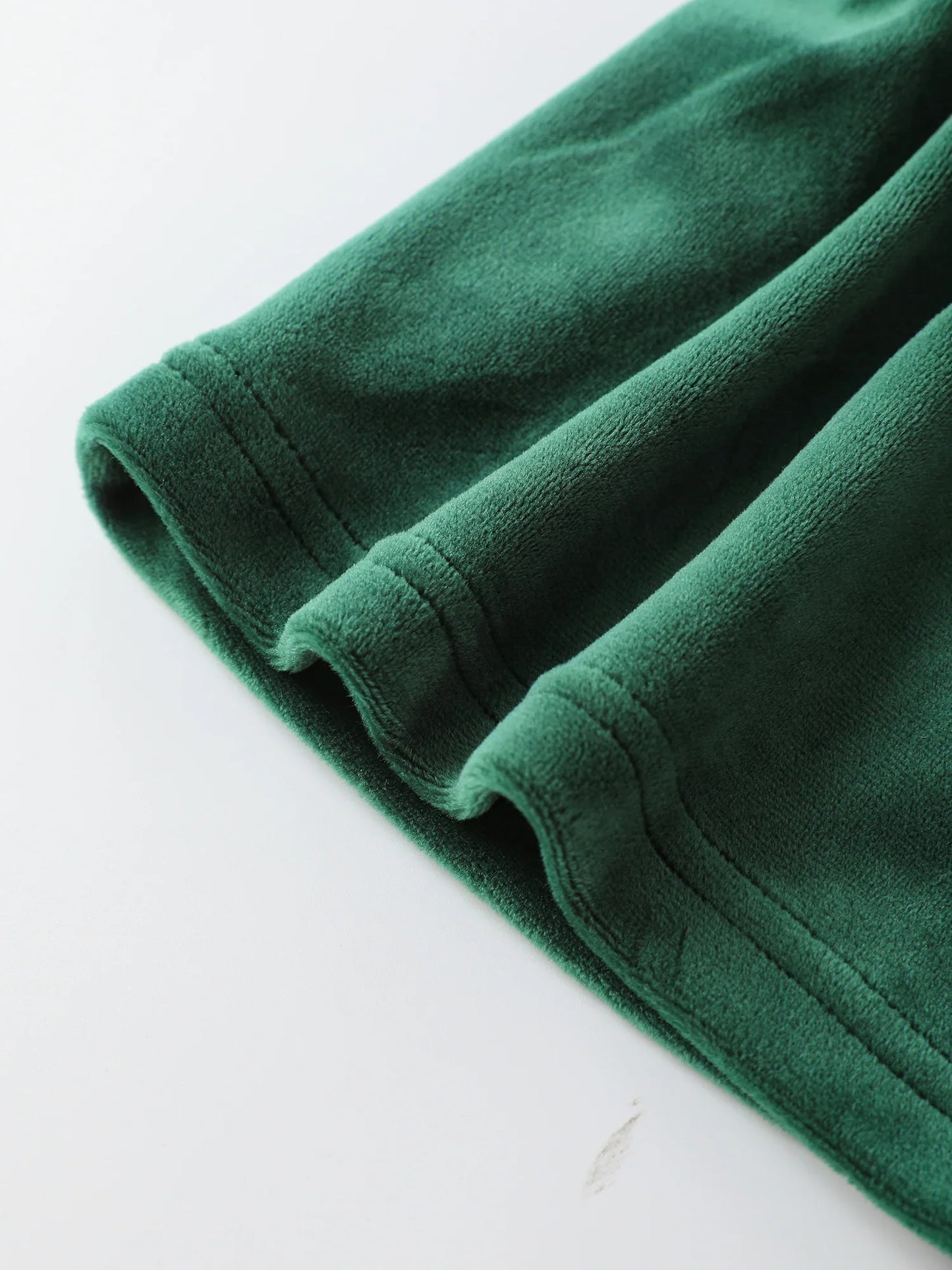 Girls' Velvet Ruffle‑Collar Dress