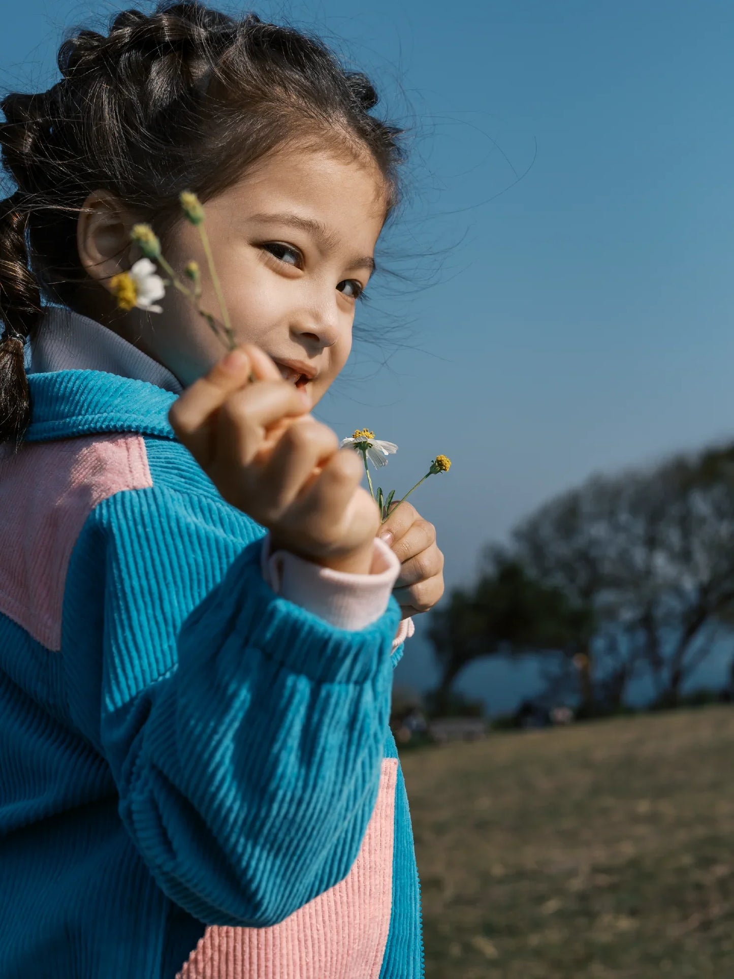 Girls' Color‑Block Corduroy Jacket