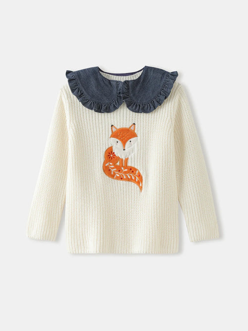 Girls' Fox Knit Sweater