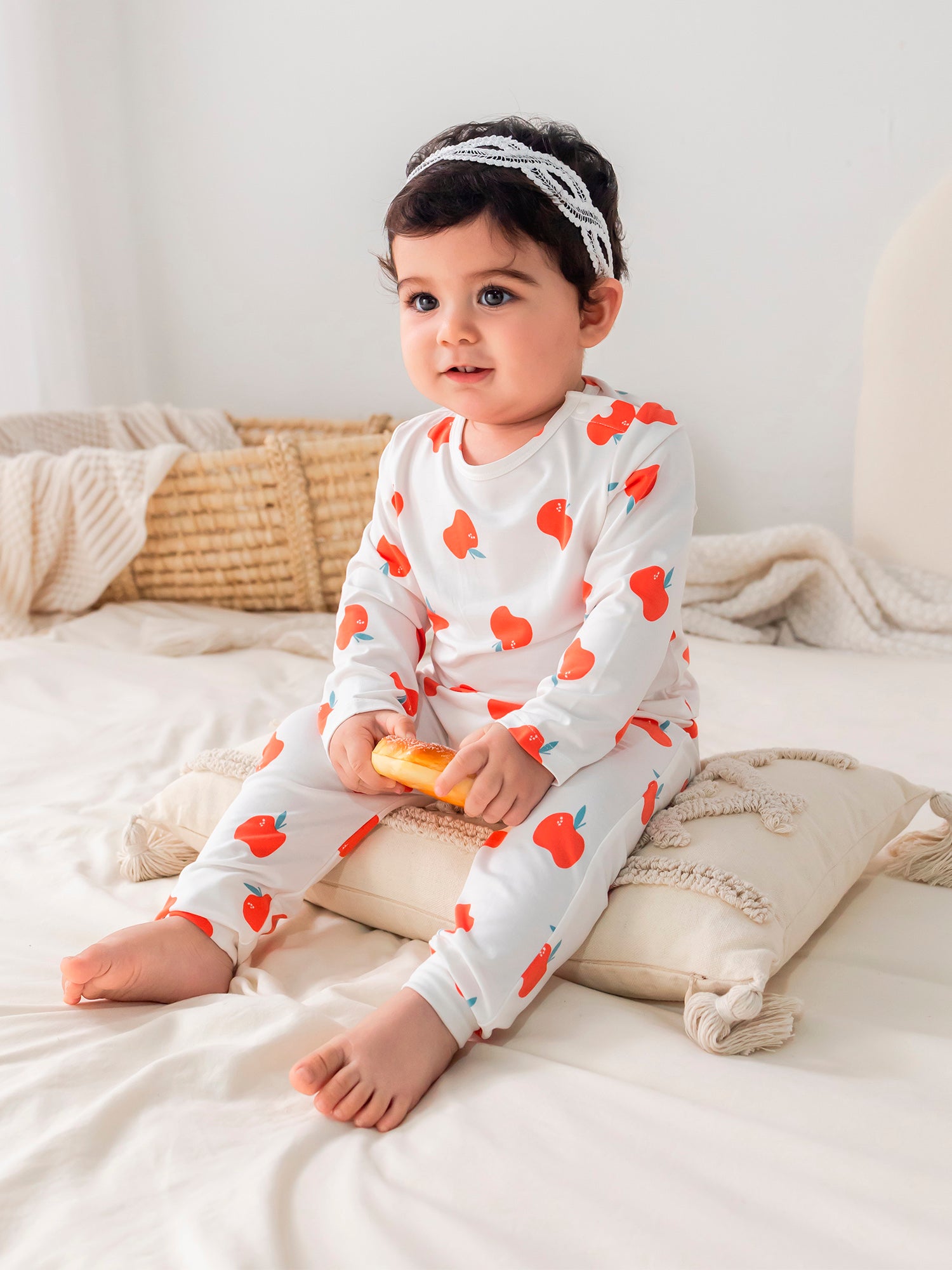 Baby Allover Print Long-Sleeved Top And Bottom Set