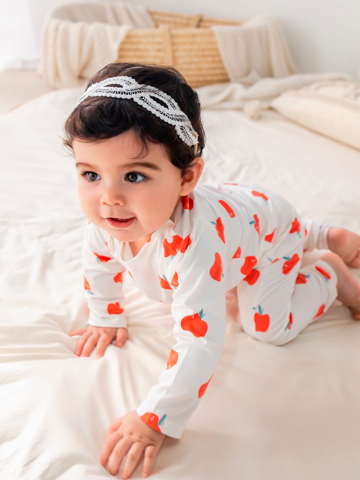 Baby Allover Print Long-Sleeved Top And Bottom Set