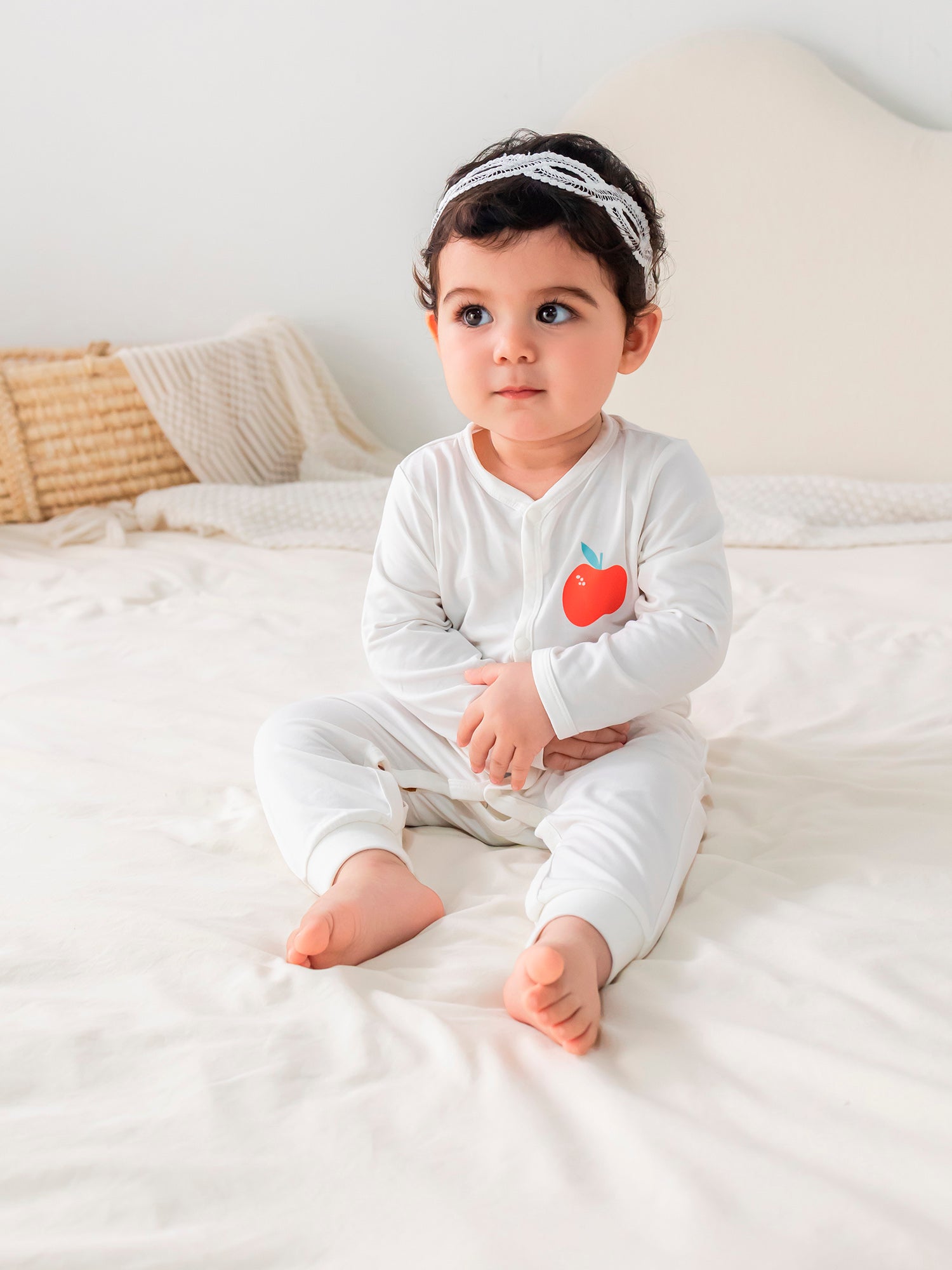 Baby Allover Print Long-Sleeved Romper Set