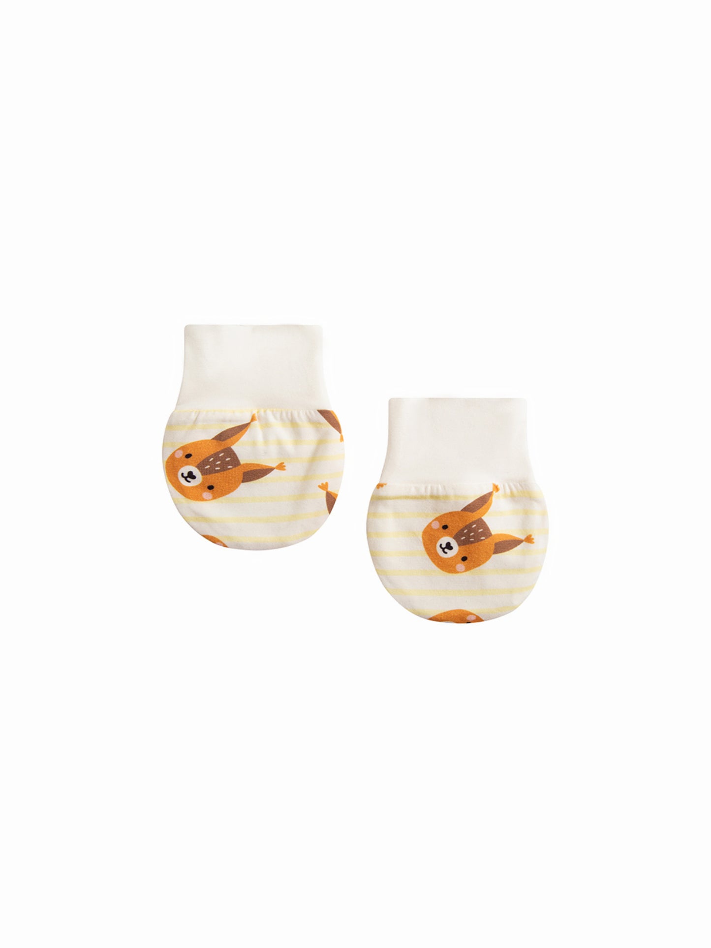 Baby Squirrel Stripe Cotton Mittens