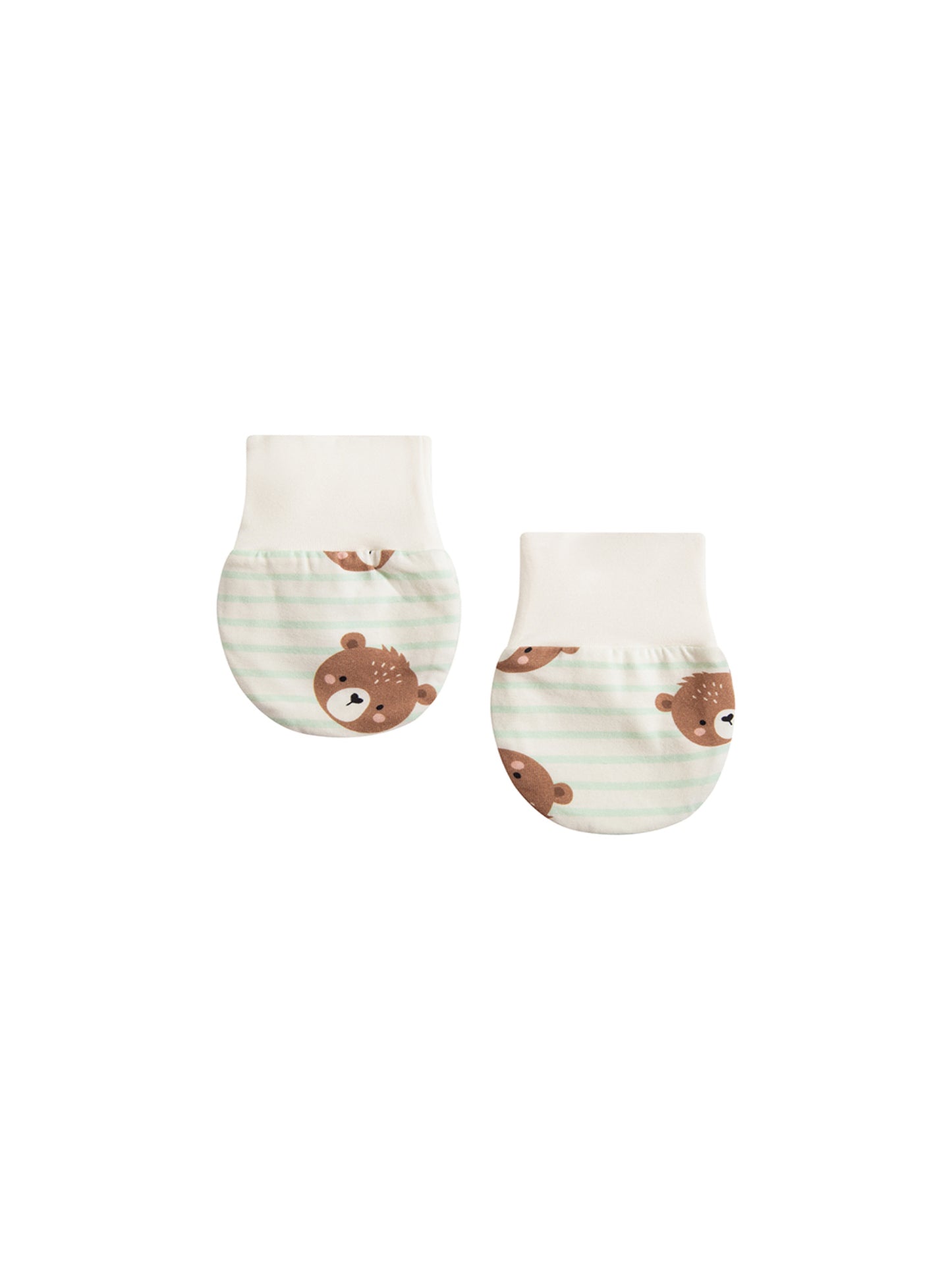 Baby Bear Stripe Cotton Mittens