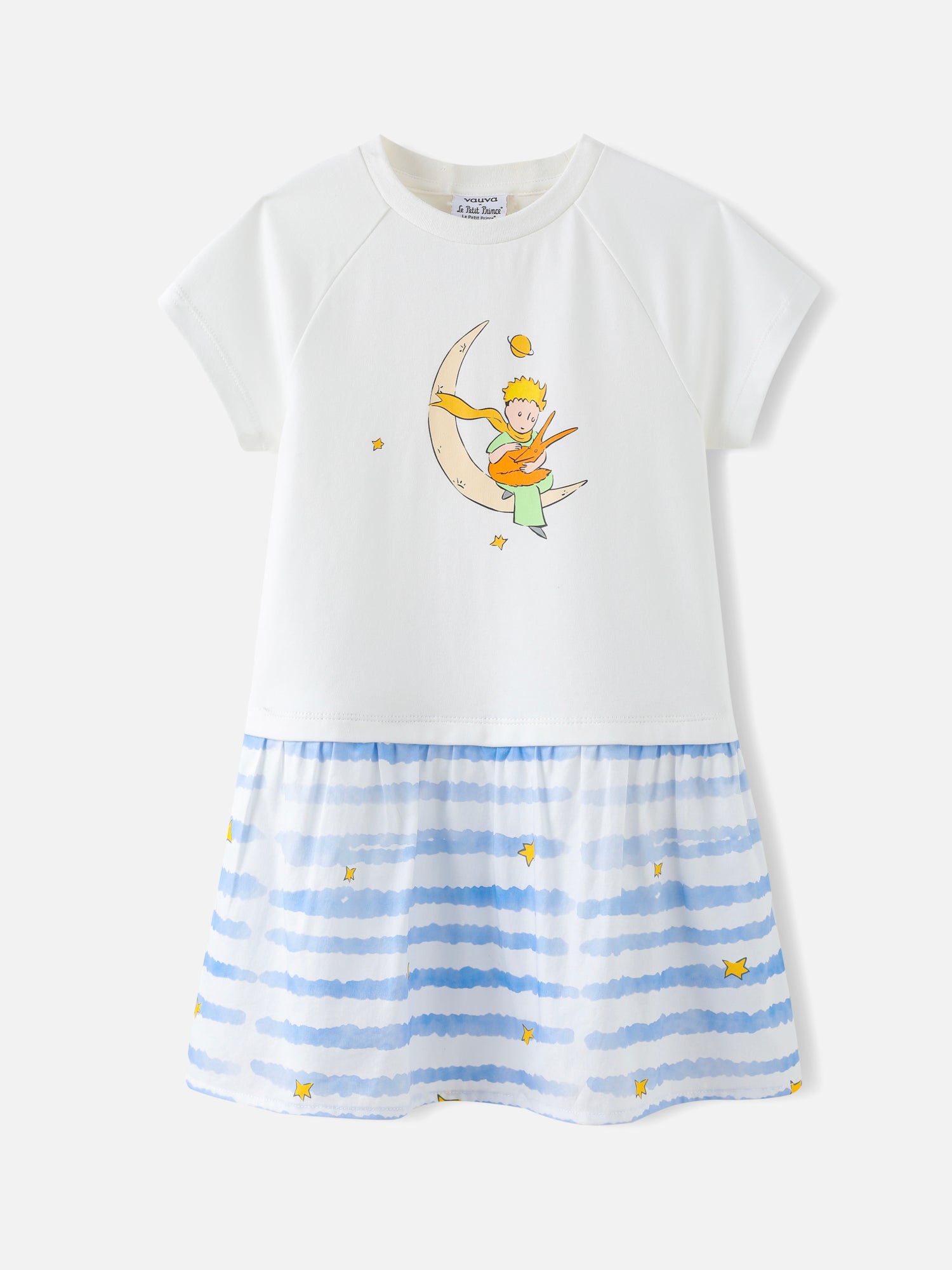 Girls Two Tone Print Dress