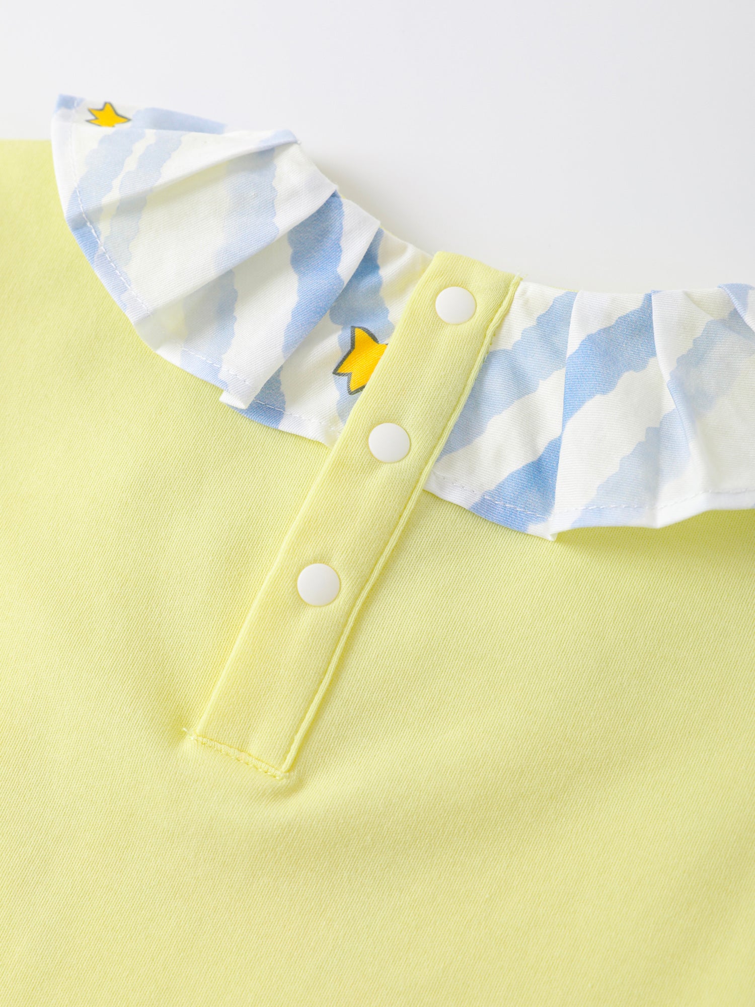 Girls Pleated Collar Print Tee