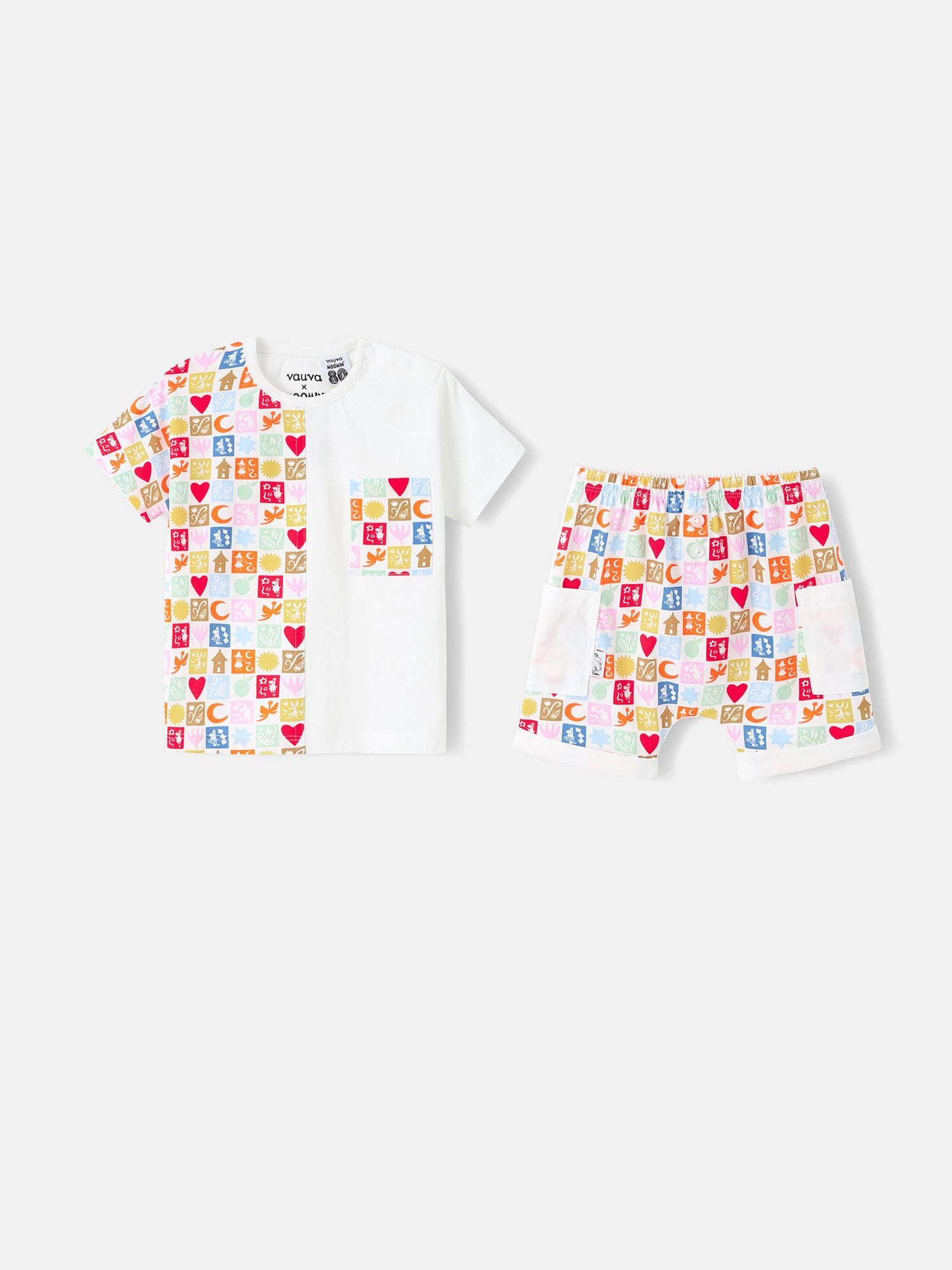 Moomin 80Th Anniversary Baby Short Sleeve Pocket Tee And Shorts Set