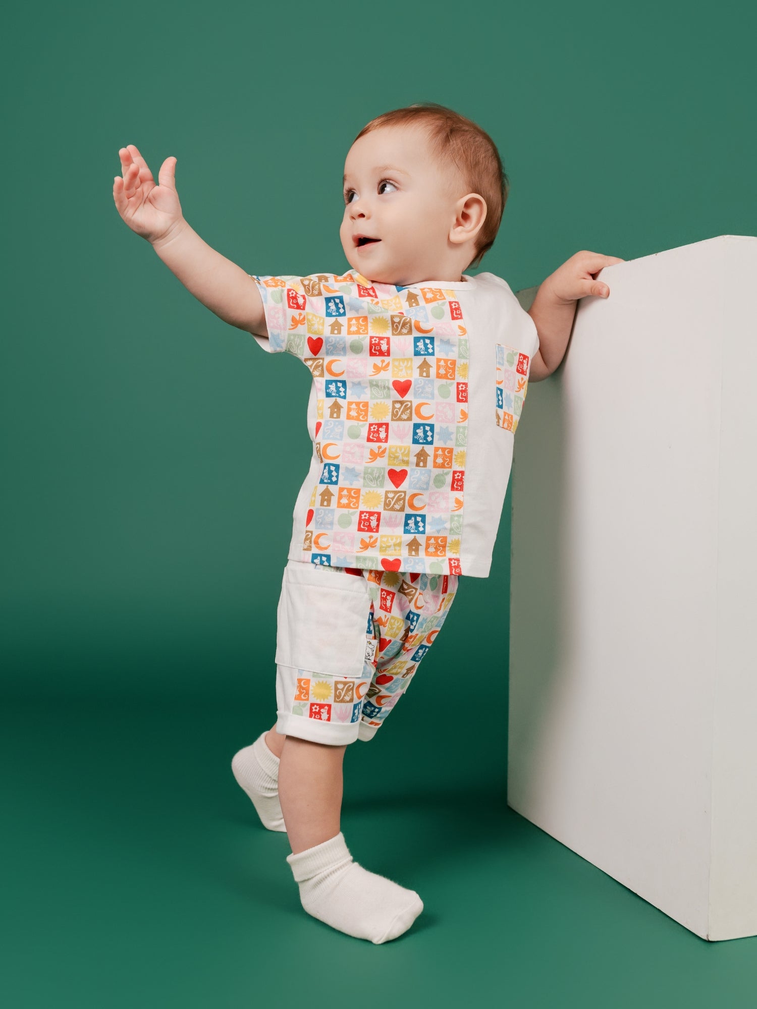 Moomin 80Th Anniversary Baby Short Sleeve Pocket Tee And Shorts Set