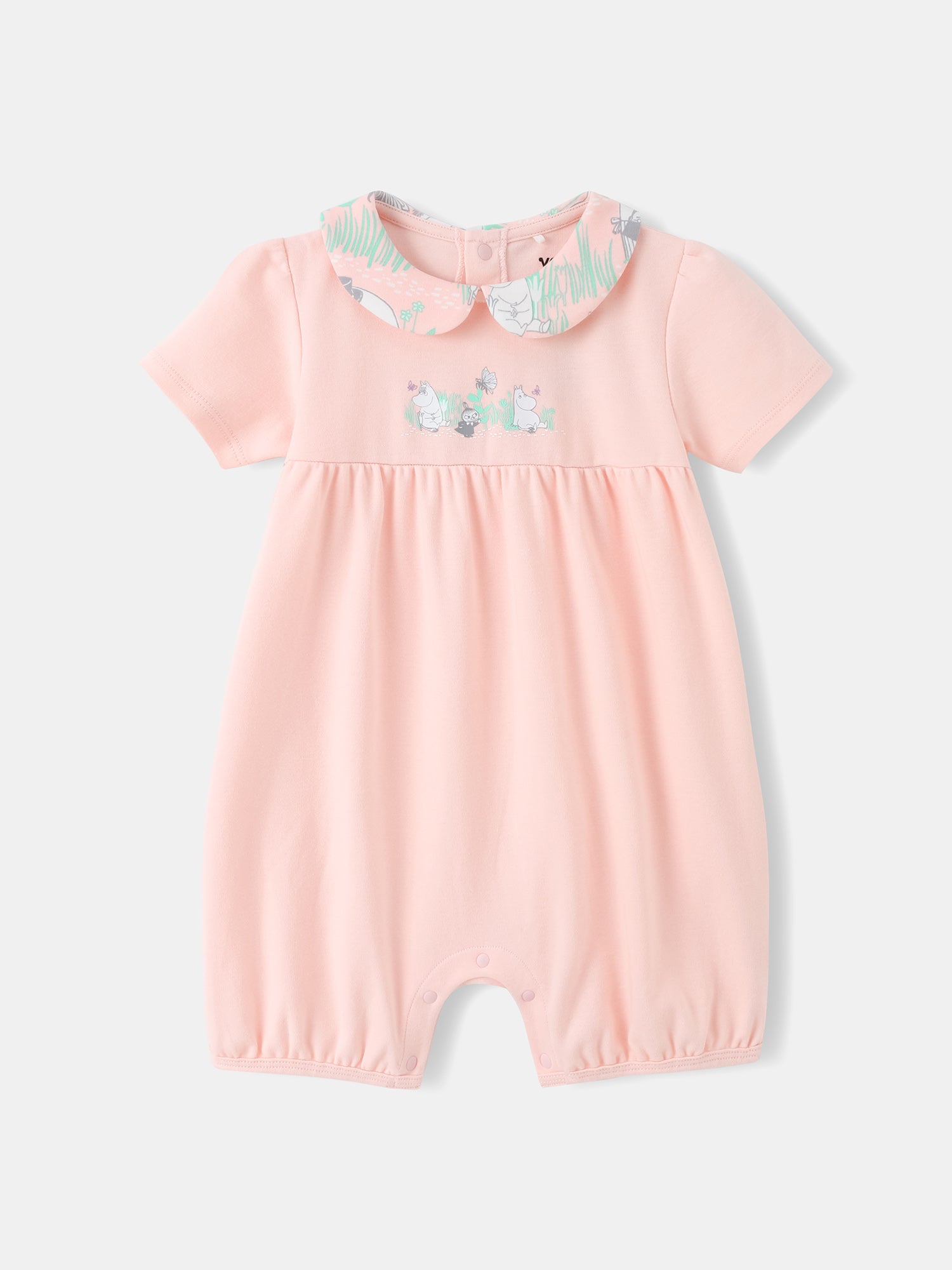 Baby Peter Pan Collar Puff Sleeve Romper