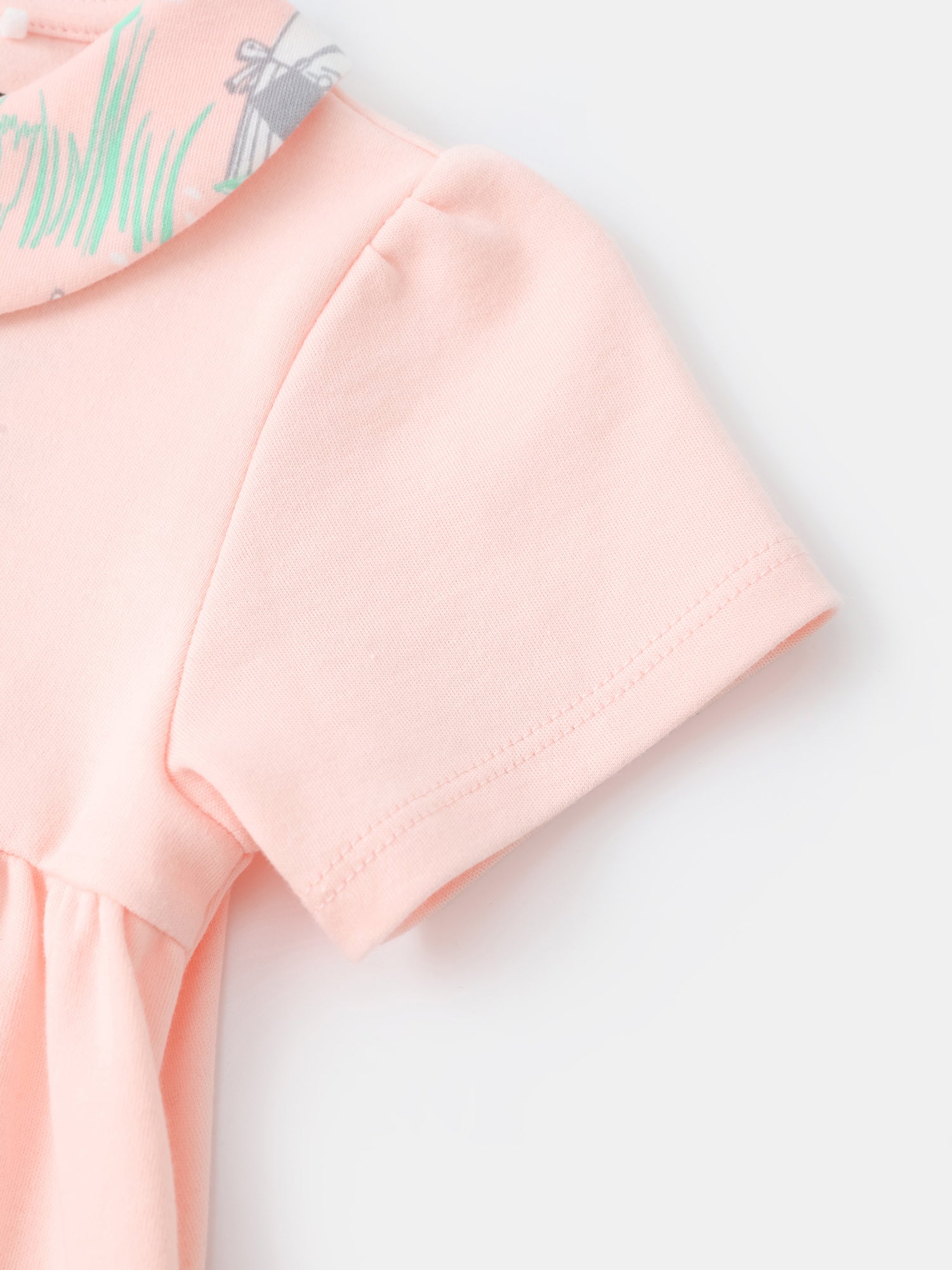 Baby Peter Pan Collar Puff Sleeve Romper