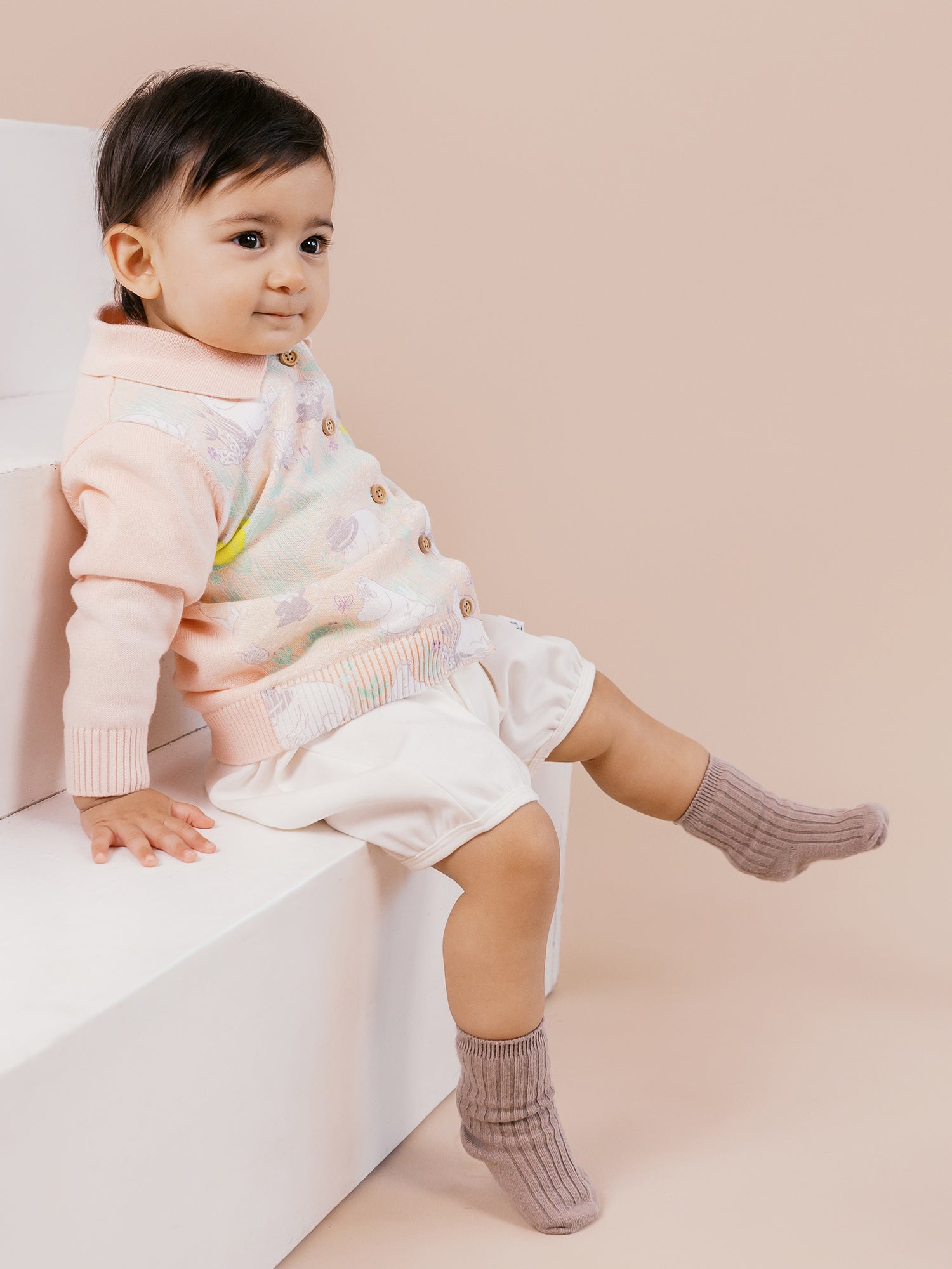 Baby Polo Neck Print Cardigan