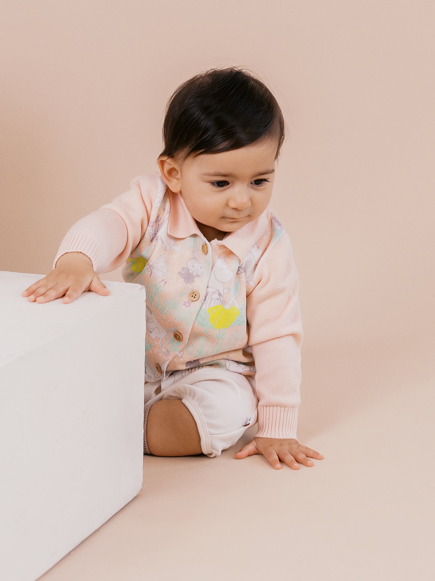 Baby Polo Neck Print Cardigan