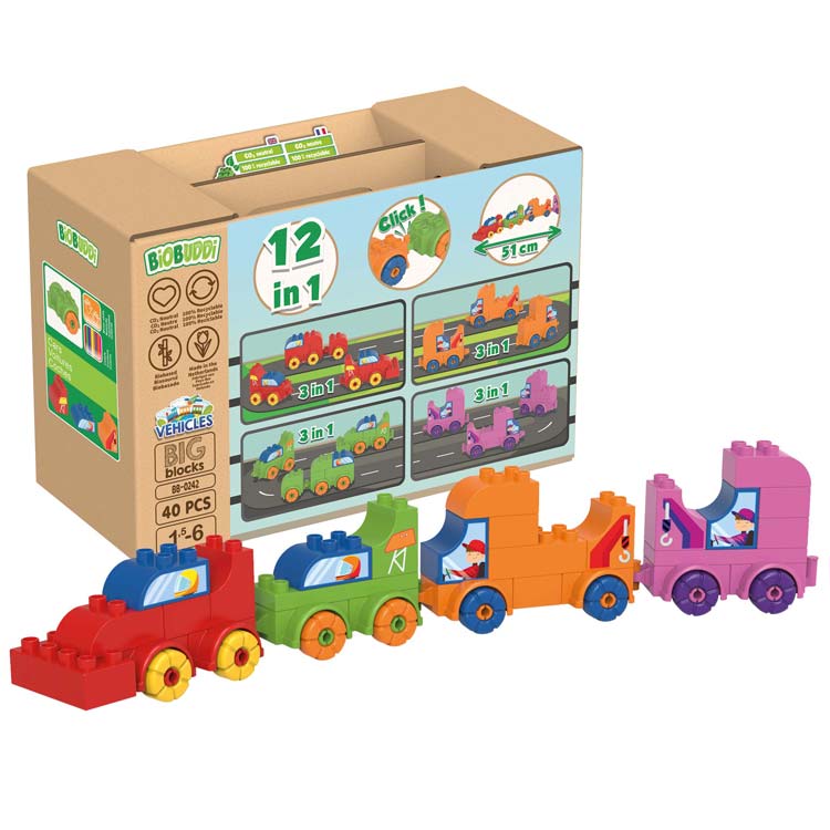 BiOBUDDi BiOBUDDi Cars Wooden Toy