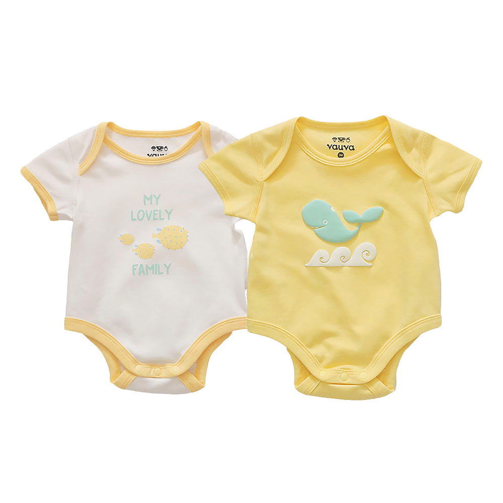 VAUVA Vauva Baby Organic Cotton Romper Set - Whale & Fugu (1 SET 2 PCS) Fashion