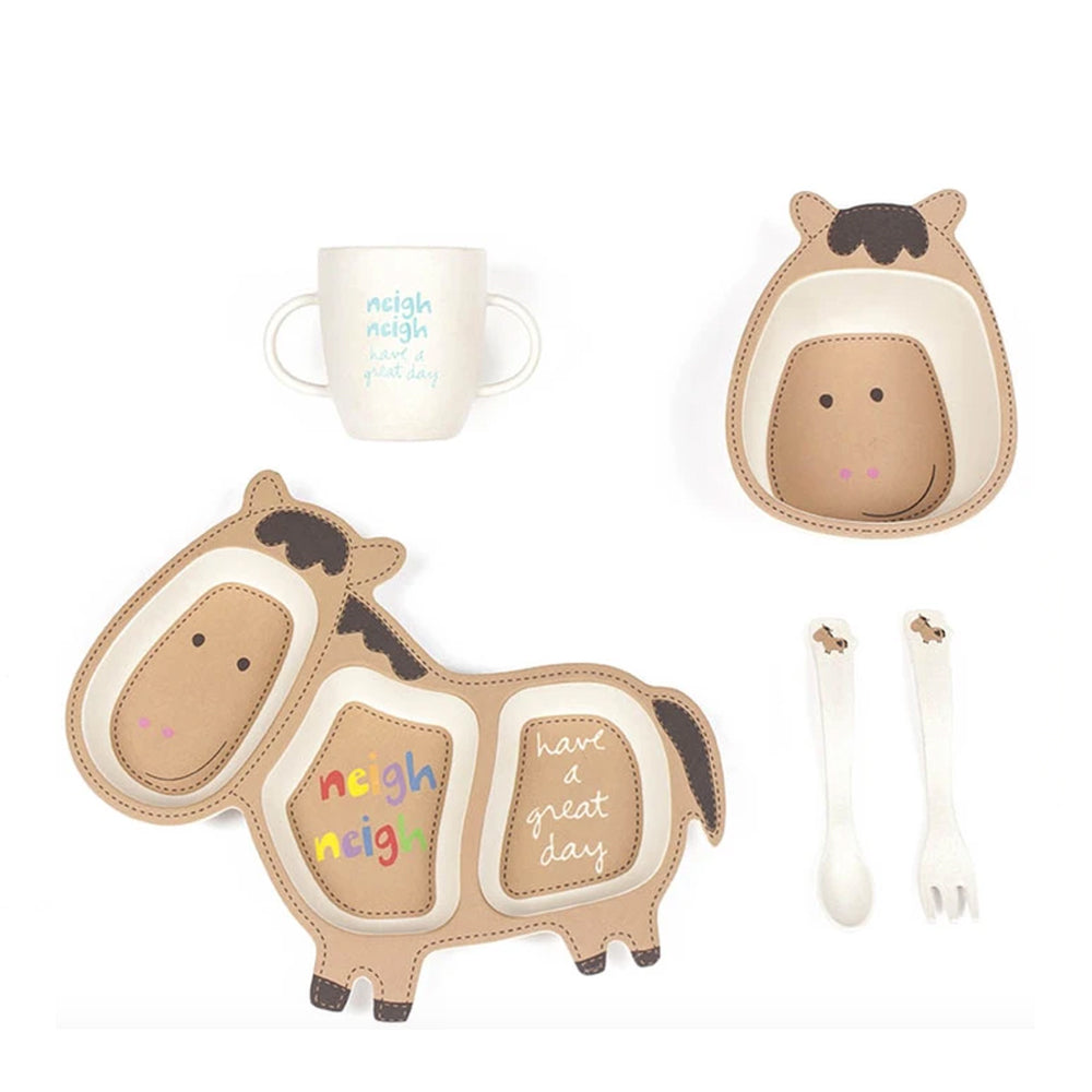 Bamboozle Holly Horse Shaped Dinner Set Brown