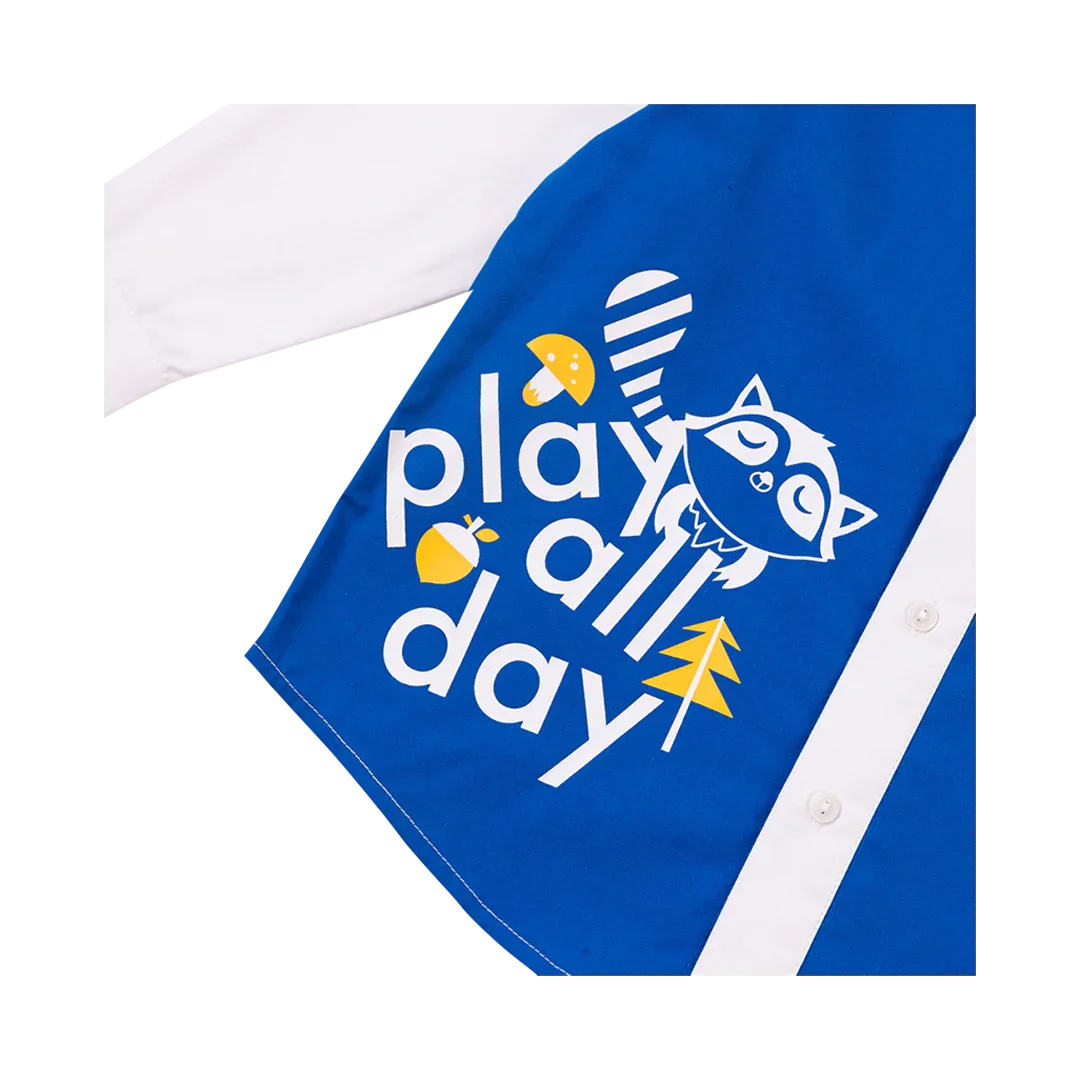 VAUVA Vauva Boys Raccoon Play All Day Long Sleeves Shirt - Blue Shirts