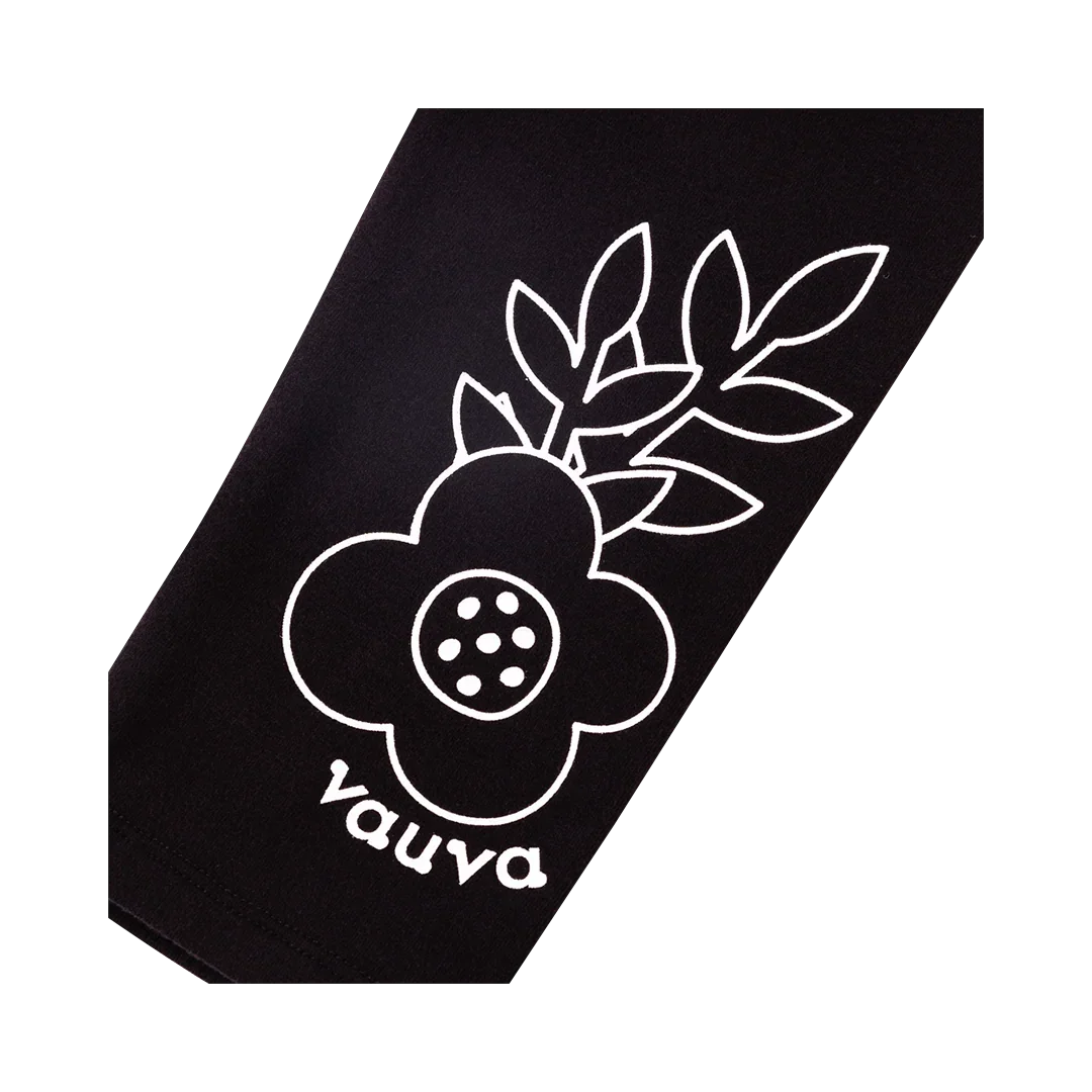 VAUVA Vauva Girls Flowers Organic Cotton Leggings - Black Leggings