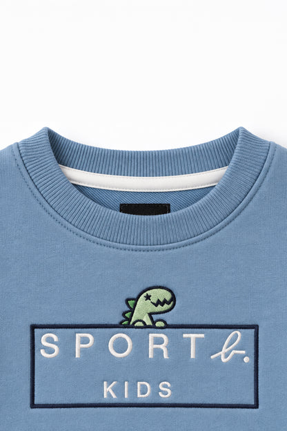 Boys Dino Logo Frame Crew Neck Sweatshirt