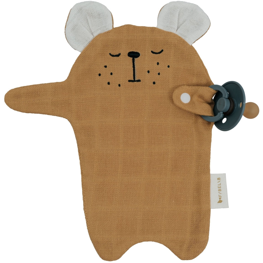 Fabelab - Pacifier Cuddle - Bear - Ochre - My Little Korner
