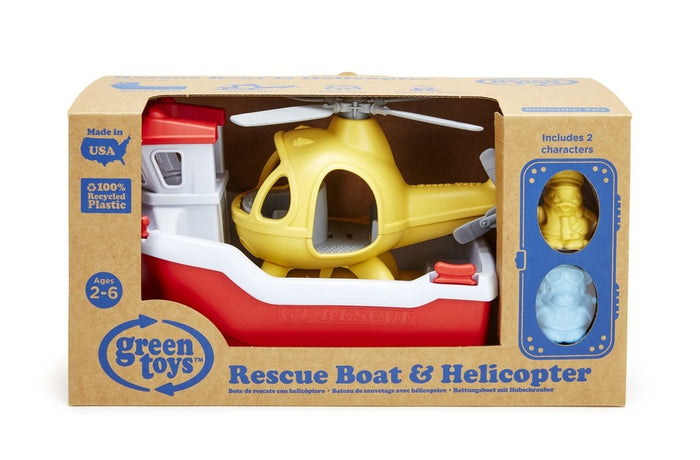 Green Toys - Rescue Boat & Helicopter - My Little Korner