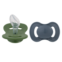 Lullaby Planet - Dental Silicone Soothers Size 2 - Forest Green & Flint Stone 2 pcs. product image 