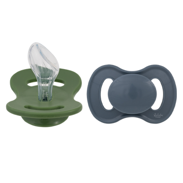 Lullaby Planet Lullaby Planet - Dental Silicone Soothers Size 2 - Forest Green &amp; Flint Stone 2 pcs. Comforter &amp; teether