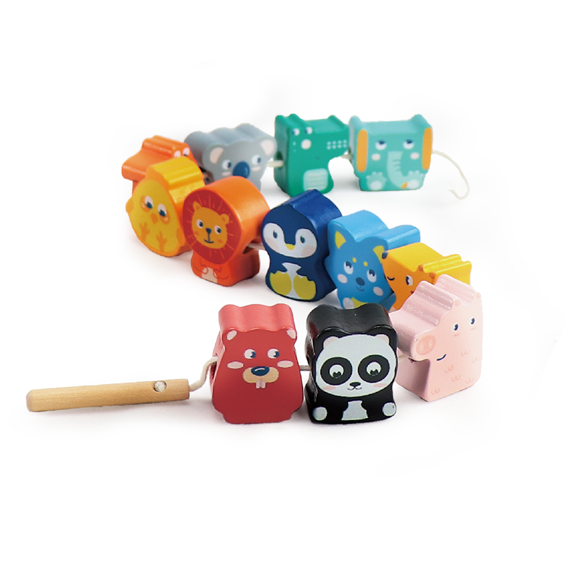 Leo &amp; Friends Leo &amp; Friends - Animal Lacing Beads Wooden Toy