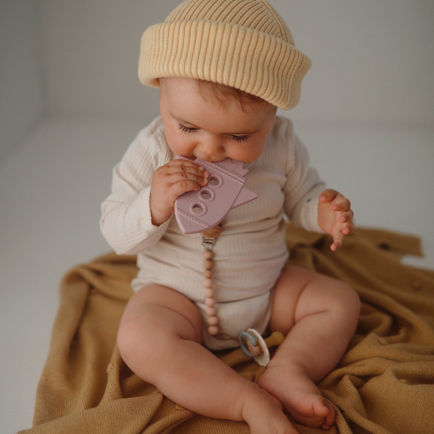 Mushie Mushie - Baby Rocket Teether ( Cloud Blue) Comforter &amp; teether