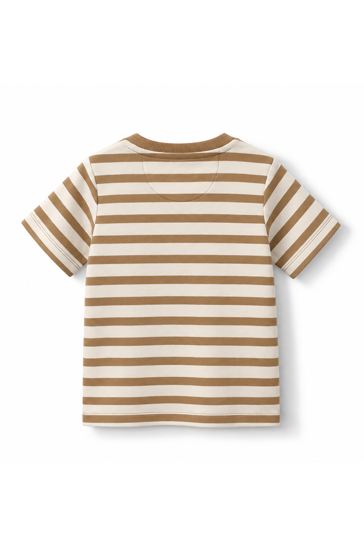 Boys Striped Dino Emblem Short Sleeve T-Shirt