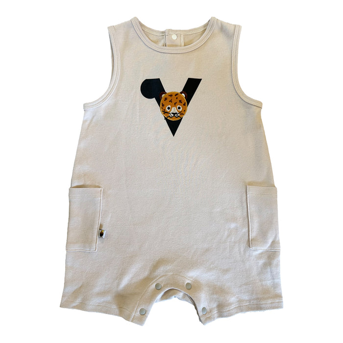VAUVA Vauva SS23 Safari - Baby Boys Leopard Print Cotton Sleeve Romper Romper