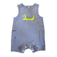 Vauva SS23 Safari - Baby Boys Crocodile Print Cotton Sleeve Bodysuit
