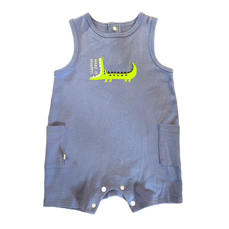 Vauva SS23 Safari - Baby Boys Crocodile Print Cotton Sleeve Bodysuit