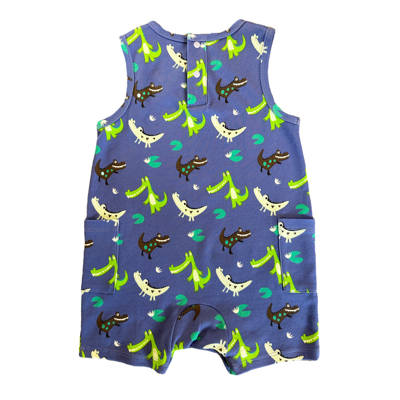 Vauva SS23 Safari - Baby Boys Crocodile All-Over Print Cotton Sleeve Bodysuit