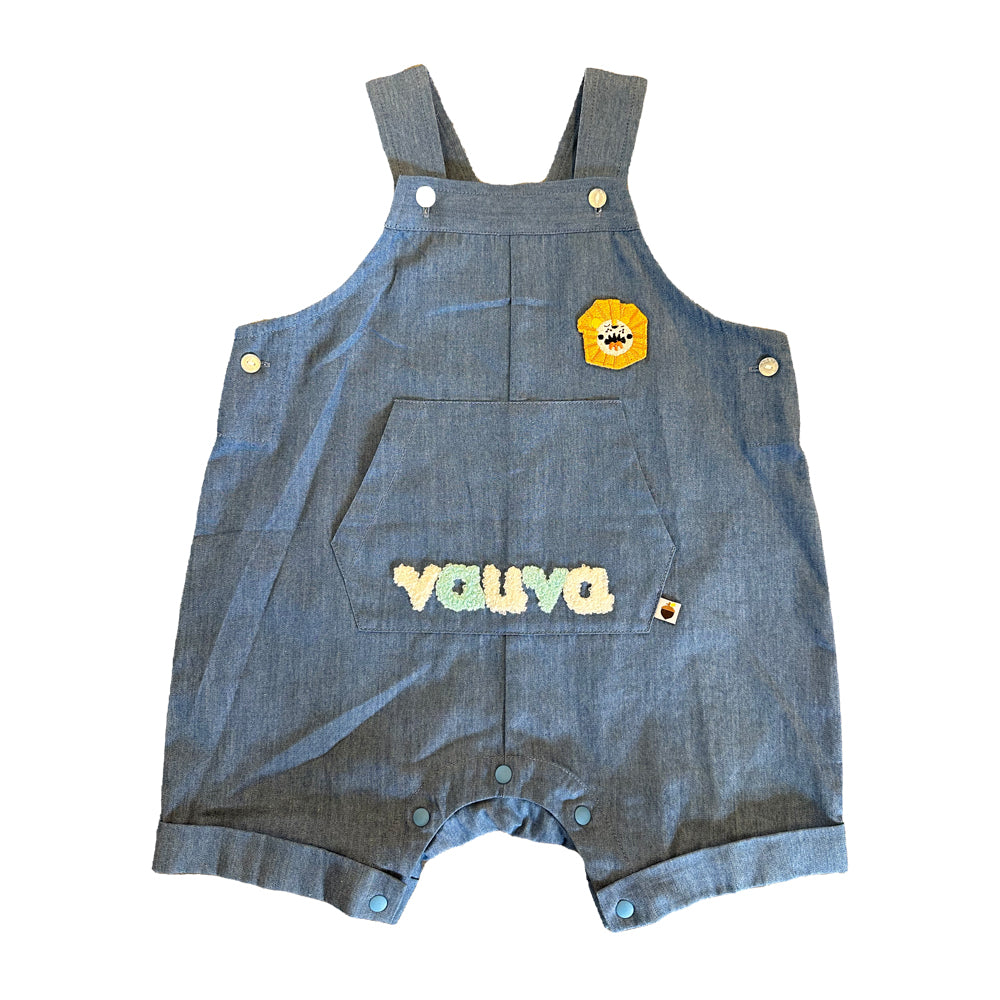 VAUVA Vauva SS23 Safari - Baby Boys Lion Embroidery Cotton Sleeveless Romper Romper