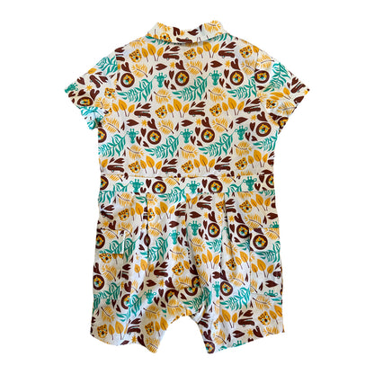 VAUVA Vauva SS23 Safari - Baby Boys All Over Print Cotton Romper Romper