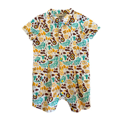 VAUVA Vauva SS23 Safari - Baby Boys All Over Print Cotton Romper Romper