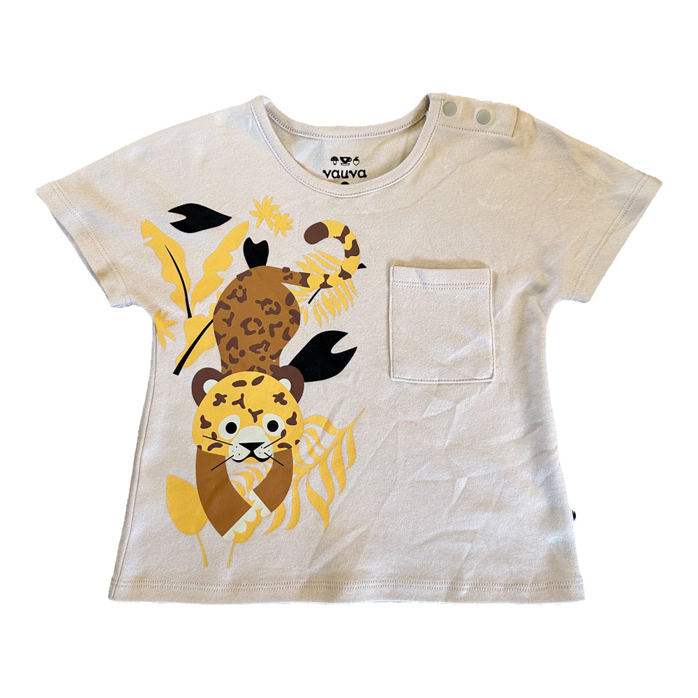 VAUVA Vauva SS23 Safari - Baby Boys Leopard Cotton Shorts Sleeve Pocket T-shirt Tops